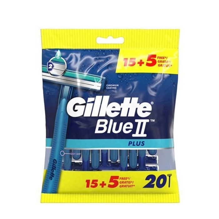 Gillette Blue 2 Plus Men's Razor 15+5 Free