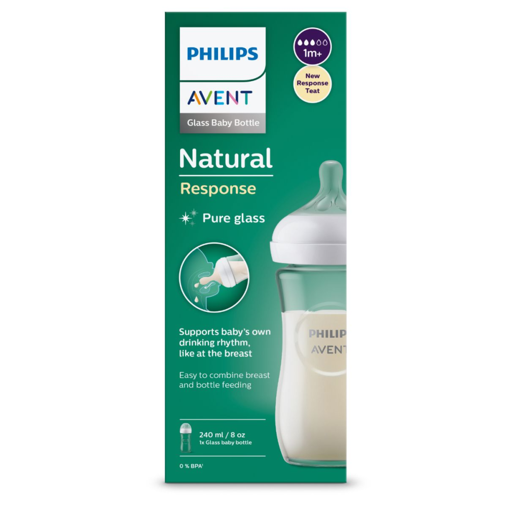 Avent Natural Baby Feeding Glass From 1 Month 240Ml